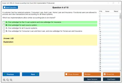 Oracle 1z0-1060-22 Oracle Accounting Hub Cloud 2022 Implementation Professional Practice test exam simulator test engine exam Prep practice test questions answers Image 4