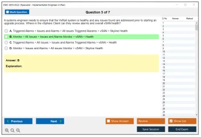 EMC DES-6322 Specialist - Implementation Engineer-VxRail Exam Practice test exam simulator test engine exam Prep practice test questions answers Image 5