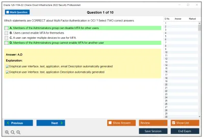 Oracle 1z0-1104-22 Oracle Cloud Infrastructure 2022 Security Professional Practice test exam simulator test engine exam Prep practice test questions answers Image 1