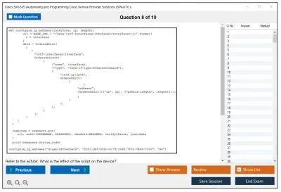 Cisco 300-535 Automating and Programming Cisco Service Provider Solutions (300-535 SPAUTO) Practice test exam simulator test engine exam Prep practice test questions answers Image 8