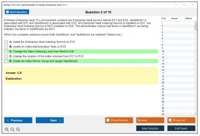 Veritas VCS-322 Administration of Veritas Enterprise Vault 12.x Practice test exam simulator test engine exam Prep practice test questions answers Image 2