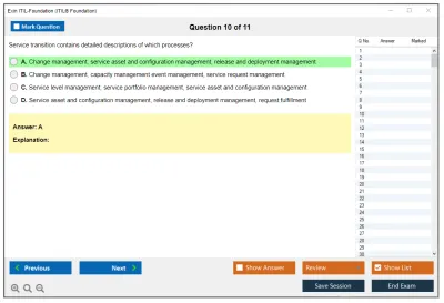 Exin ITIL-Foundation ITIL Foundation Certification - IT Service Management Practice test exam simulator test engine exam Prep practice test questions answers Image 10