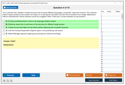 SAP C_SEN_2205 SAP Certified Application AssociateSAP Enable Now Practice test exam simulator test engine exam Prep practice test questions answers Image 4