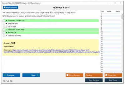 CyberArk PAM-CDE-RECERT CyberArk CDE Recertification Practice test exam simulator test engine exam Prep practice test questions answers Image 4