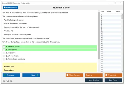 Microsoft 98-366 Networking Fundamentals Practice test exam simulator test engine exam Prep practice test questions answers Image 5