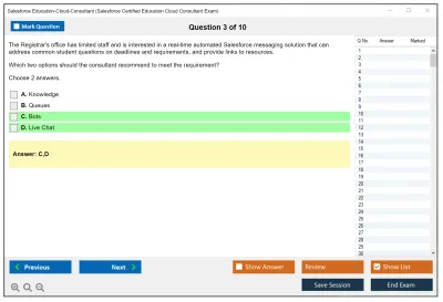 Salesforce Education-Cloud-Consultant Salesforce Certified Education Cloud Consultant Practice test exam simulator test engine exam Prep practice test questions answers Image 3