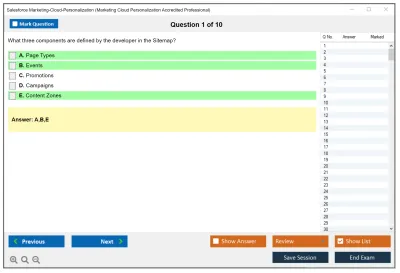 Salesforce Marketing-Cloud-Personalization Marketing Cloud Personalization Accredited Professional Practice test exam simulator test engine exam Prep practice test questions answers Image 1