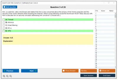 CompTIA 220-1002 CompTIA A+ Certification Exam: Core 2 Practice test exam simulator test engine exam Prep practice test questions answers Image 5