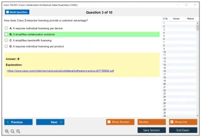 Cisco 700-651 Cisco Collaboration Architecture Sales Essentials (CASE) Practice test exam simulator test engine exam Prep practice test questions answers Image 3