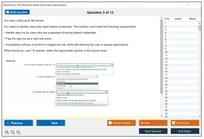 Microsoft SC-300 Microsoft Identity and Access Administrator Practice test exam simulator test engine exam Prep practice test questions answers Image 3