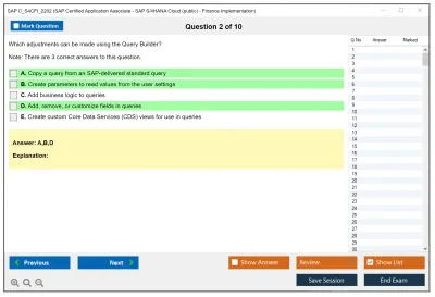 SAP C_S4CFI_2202 SAP Certified Application Associate - SAP S/4HANA Cloud (public) - Finance Implementation Practice test exam simulator test engine exam Prep practice test questions answers Image 2