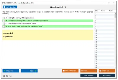 GAQM CLSSBB Certified Lean Six Sigma Black Belt (CLSSBB) Practice test exam simulator test engine exam Prep practice test questions answers Image 6