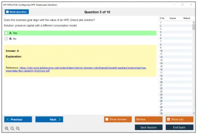 HP HPE0-P26 Configuring HPE GreenLake Solutions Practice test exam simulator test engine exam Prep practice test questions answers Image 5