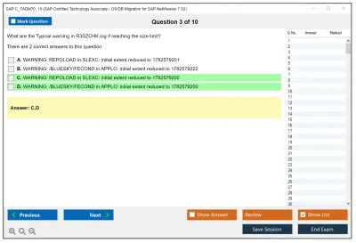 SAP C_TADM70_19 SAP Certified Technology Associate - OS/DB Migration for SAP NetWeaver 7.52 Practice test exam simulator test engine exam Prep practice test questions answers Image 3
