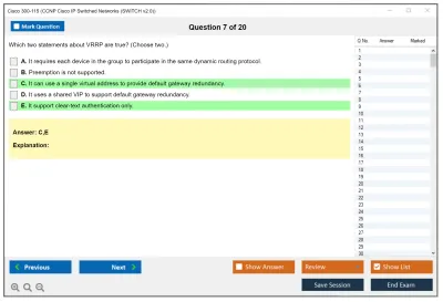 Cisco 300-115 CCNP Cisco IP Switched Networks (SWITCH v2.0) Practice test exam simulator test engine exam Prep practice test questions answers Image 7