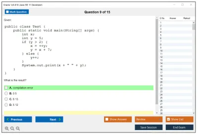 Oracle 1z0-819 Java SE 11 Developer Practice test exam simulator test engine exam Prep practice test questions answers Image 9