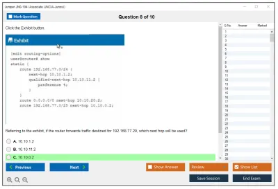 Juniper JN0-104 Junos - Associate (JNCIA-Junos) Practice test exam simulator test engine exam Prep practice test questions answers Image 8