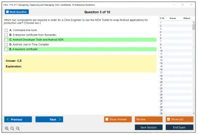Citrix 1Y0-371 Designing, Deploying and Managing Citrix XenMobile 10 Enterprise Solutions Practice test exam simulator test engine exam Prep practice test questions answers Image 3