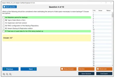 Veeam VMCE_9.5_U4 Veeam Certified Engineer 9.5 U4 Practice test exam simulator test engine exam Prep practice test questions answers Image 4
