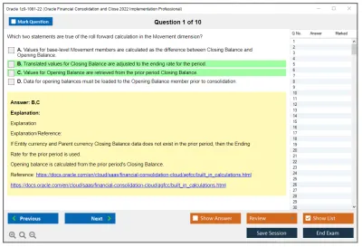 Oracle 1z0-1081-22 Oracle Financial Consolidation and Close 2022 Implementation Professional Practice test exam simulator test engine exam Prep practice test questions answers Image 1