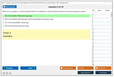 SAP C_S4CSC_2302 SAP Certified Application AssociateSAP S/4HANA Cloud (public)Supply Chain Implementation Practice test exam simulator test engine exam Prep practice test questions answers Image 9