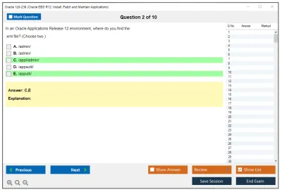 Oracle 1z0-238 Oracle EBS R12: Install, Patch and Maintain Applications Practice test exam simulator test engine exam Prep practice test questions answers Image 2