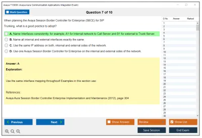 Avaya 71300X Avaya Aura Communication Applications Integration Exam Practice test exam simulator test engine exam Prep practice test questions answers Image 7