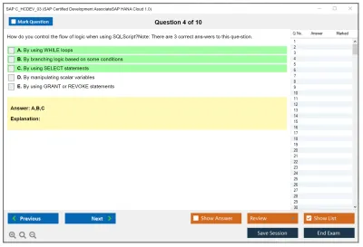 SAP C_HCDEV_03 SAP Certified Development AssociateSAP HANA Cloud 1.0 Practice test exam simulator test engine exam Prep practice test questions answers Image 4