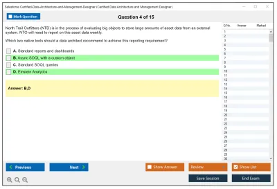 Salesforce Certified-Data-Architecture-and-Management-Designer Certified Data Architecture and Management Designer Practice test exam simulator test engine exam Prep practice test questions answers Image 4