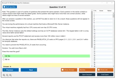 Microsoft 70-765 Provisioning SQL Databases Practice test exam simulator test engine exam Prep practice test questions answers Image 13