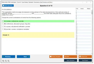 PRMIA 8004 PRM Certification - Exam IV: Case Studies; Standards: Governance, Best Practices and Ethics Practice test exam simulator test engine exam Prep practice test questions answers Image 8