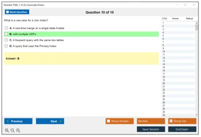 Teradata TDBL1-16.00 Associate Exam Practice test exam simulator test engine exam Prep practice test questions answers Image 10