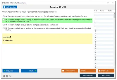 GAQM CSM-001 Certified Scrum Master (CSM) Practice test exam simulator test engine exam Prep practice test questions answers Image 10
