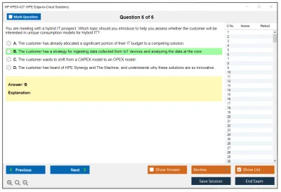 HP HPE0-V27 HPE Edge-to-Cloud Solutions Practice test exam simulator test engine exam Prep practice test questions answers Image 6