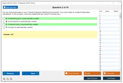 Juniper JN0-610 Cloud - Professional (JNCIP-Cloud) Practice test exam simulator test engine exam Prep practice test questions answers Image 2