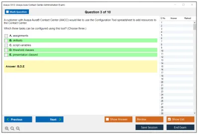 Avaya 3312 Avaya Aura® Contact Center Administration Exam Practice test exam simulator test engine exam Prep practice test questions answers Image 3