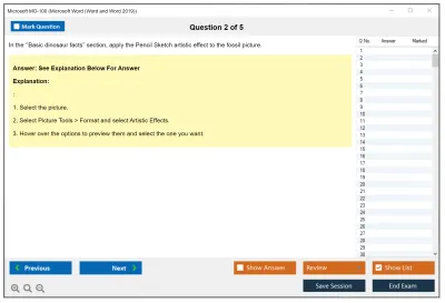 Microsoft MO-100 Microsoft Word (Word and Word 2019) Practice test exam simulator test engine exam Prep practice test questions answers Image 2
