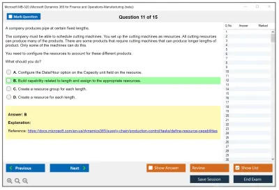 Microsoft MB-320 Microsoft Dynamics 365 for Finance and Operations-Manufacturing  Practice test exam simulator test engine exam Prep practice test questions answers Image 11