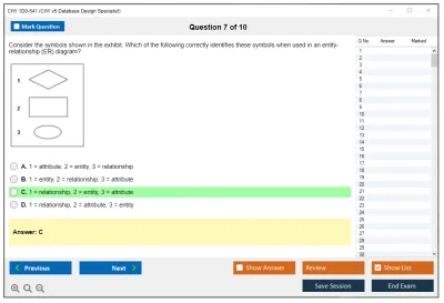 CIW 1D0-541 CIW v5 Database Design Specialist Practice test exam simulator test engine exam Prep practice test questions answers Image 7