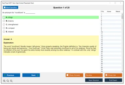 Test Prep HSPT-Test High School Placement Test Practice test exam simulator test engine exam Prep practice test questions answers Image 1