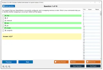 Cloudera CCA-500 Cloudera Certified Administrator for Apache Hadoop (CCAH) Practice test exam simulator test engine exam Prep practice test questions answers Image 1