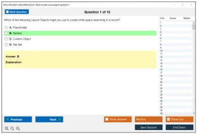 RSA 050-6201-ARCHERASC01 RSA Archer Associate Exam6201 Practice test exam simulator test engine exam Prep practice test questions answers Image 1