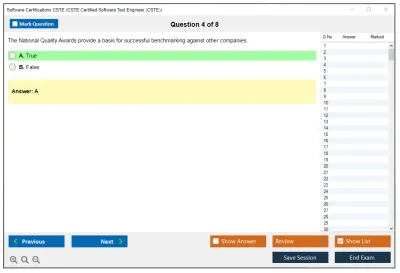 Software Certifications CSTE Certified Software Tester Practice test exam simulator test engine exam Prep practice test questions answers Image 4