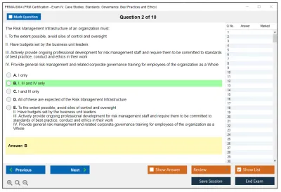 PRMIA 8004 PRM Certification - Exam IV: Case Studies; Standards: Governance, Best Practices and Ethics Practice test exam simulator test engine exam Prep practice test questions answers Image 2
