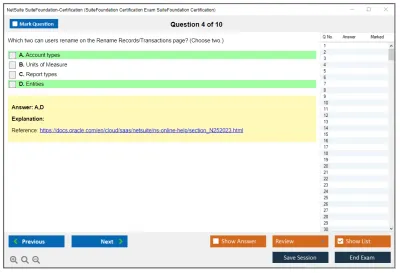 NetSuite SuiteFoundation-Certification SuiteFoundation Certification Exam SuiteFoundation Certification Practice test exam simulator test engine exam Prep practice test questions answers Image 4