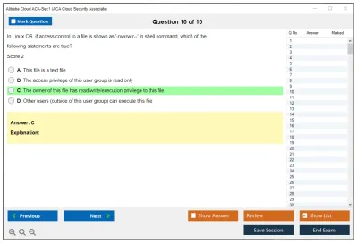 Alibaba Cloud ACA-Sec1 ACA Cloud Security Associate Practice test exam simulator test engine exam Prep practice test questions answers Image 10