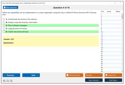Cisco 300-835 Automating Cisco Collaboration Solutions (CLAUTO) Practice test exam simulator test engine exam Prep practice test questions answers Image 4