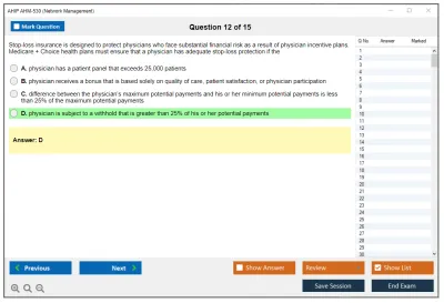 AHIP AHM-530 Network Management Practice test exam simulator test engine exam Prep practice test questions answers Image 12