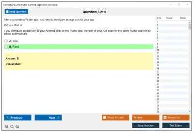 Android AFD-200 Flutter Certified Application Developer Practice test exam simulator test engine exam Prep practice test questions answers Image 3