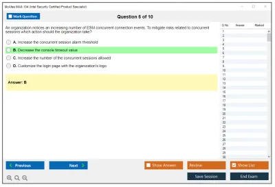 McAfee MA0-104 Intel Security Certified Product Specialist Practice test exam simulator test engine exam Prep practice test questions answers Image 6